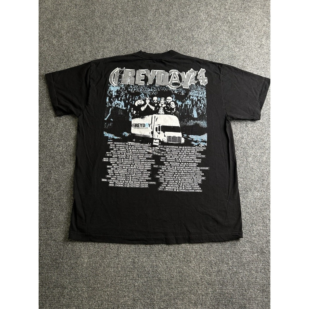 Mens Greyday 2024 G59 Records Tour Graphic T-Shirt Black, Size XL